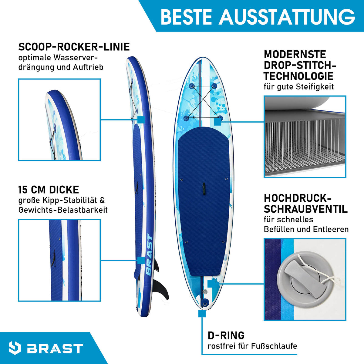 SUP Board aufblasbar mit Sitz SHARK 320 Splash