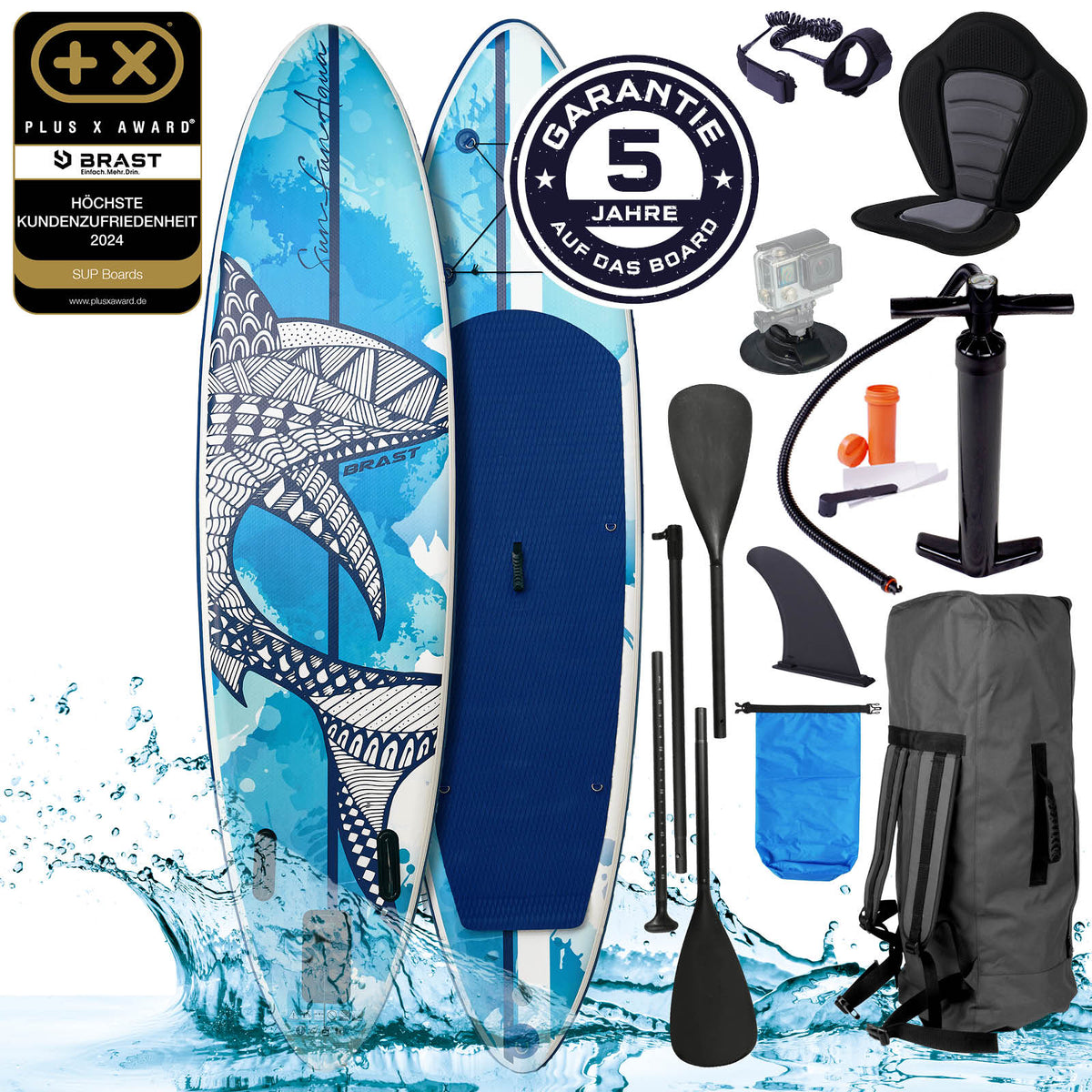SUP Board aufblasbar mit Sitz SHARK 320 Splash