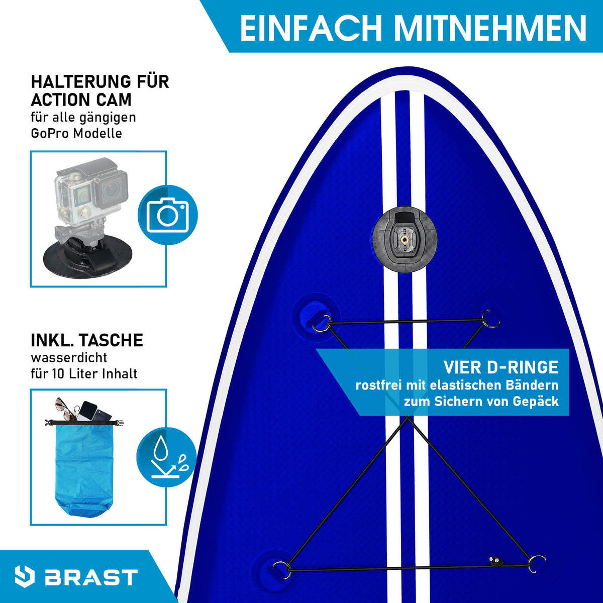 SUP Board aufblasbar TURTLE 320 dark blue