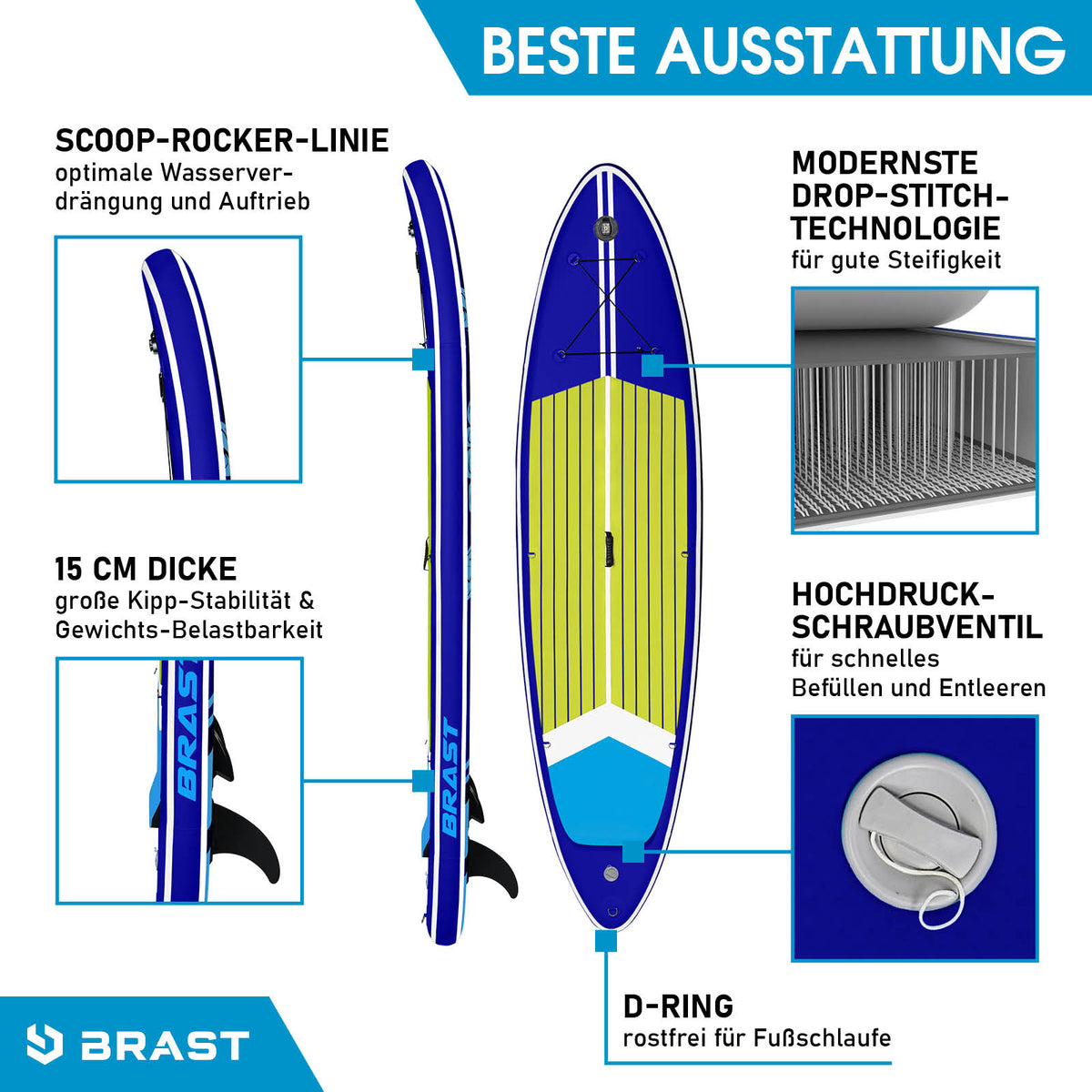 SUP Board aufblasbar TURTLE 320 dark blue