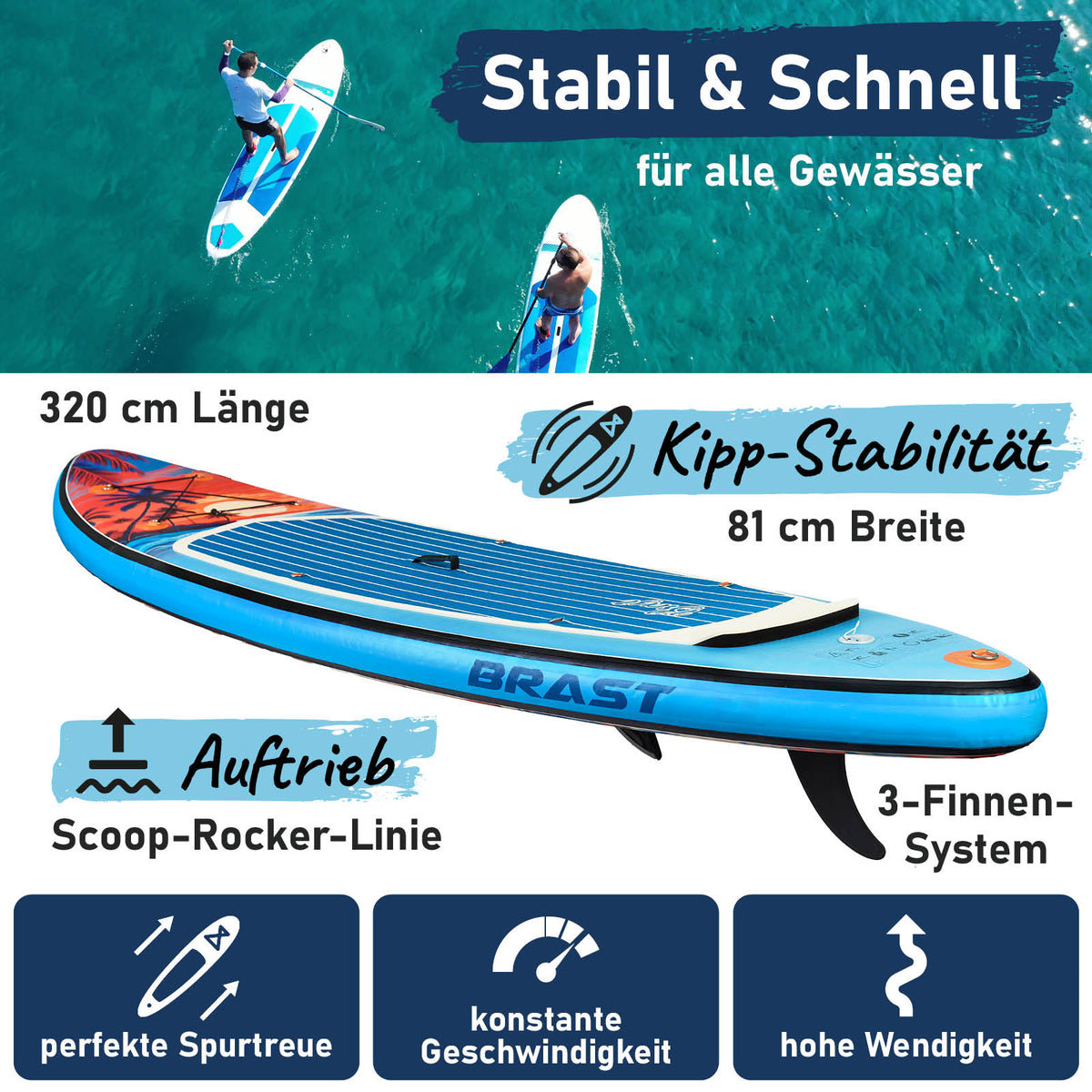 SUP Board aufblasbar TROPIC 320 Sunset