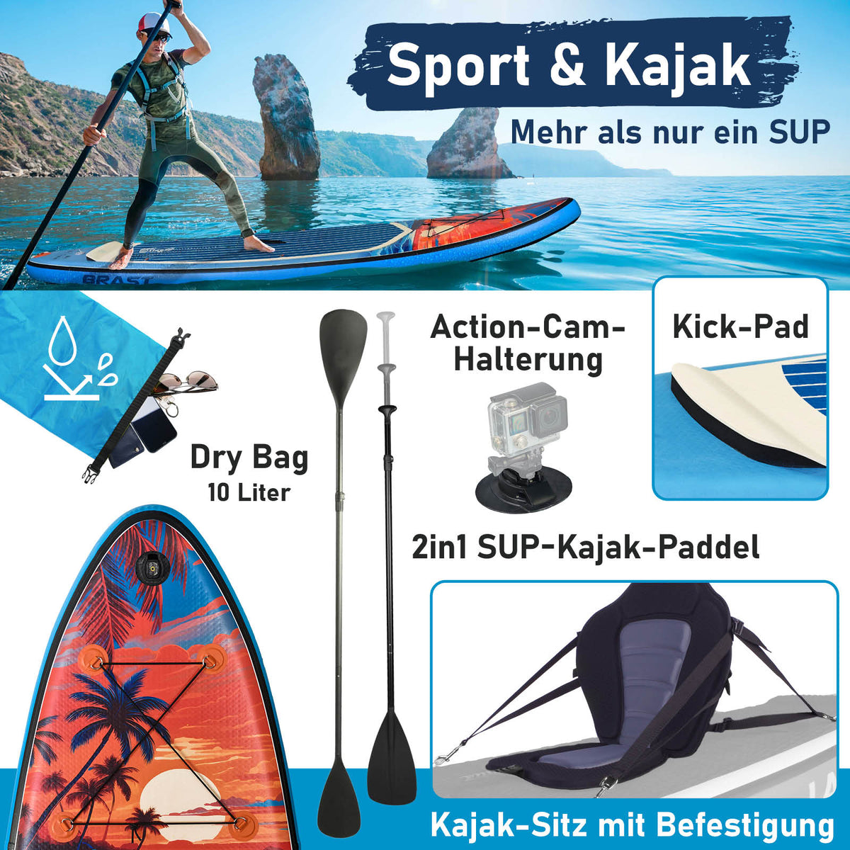 SUP Board aufblasbar TROPIC 320 Sunset