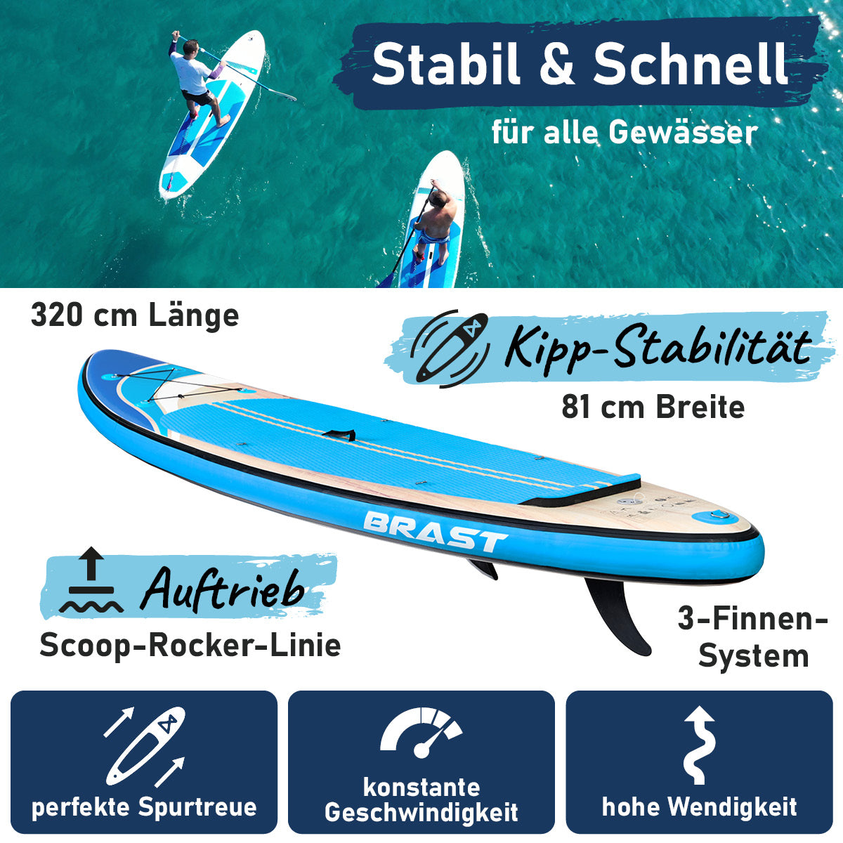 SUP Board aufblasbar TROPIC 320 Wave