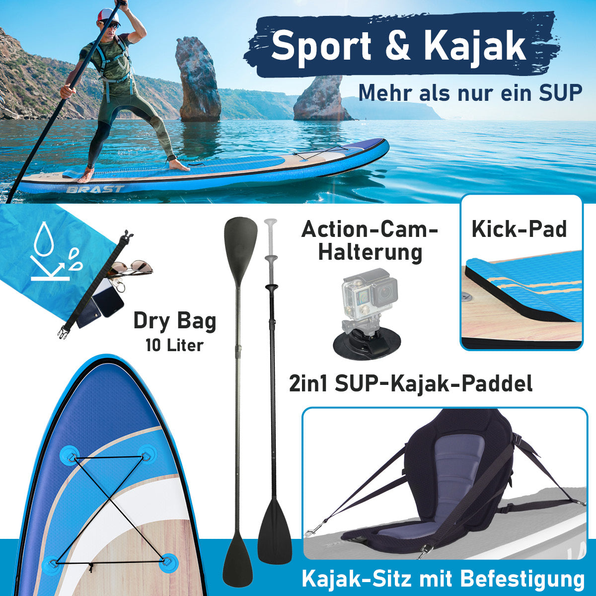 SUP Board aufblasbar TROPIC 320 Wave