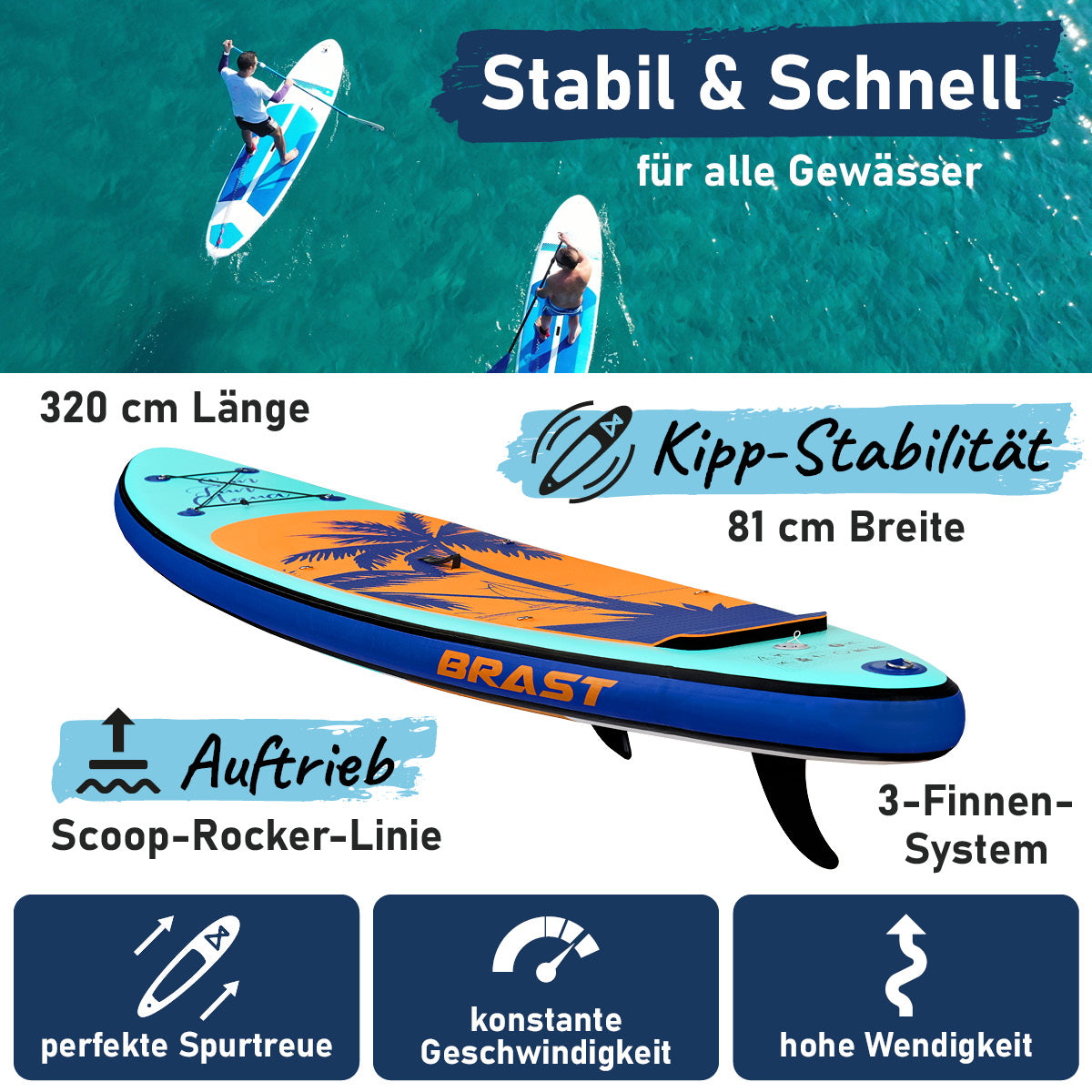 SUP Board aufblasbar TROPIC 320 Hawaii