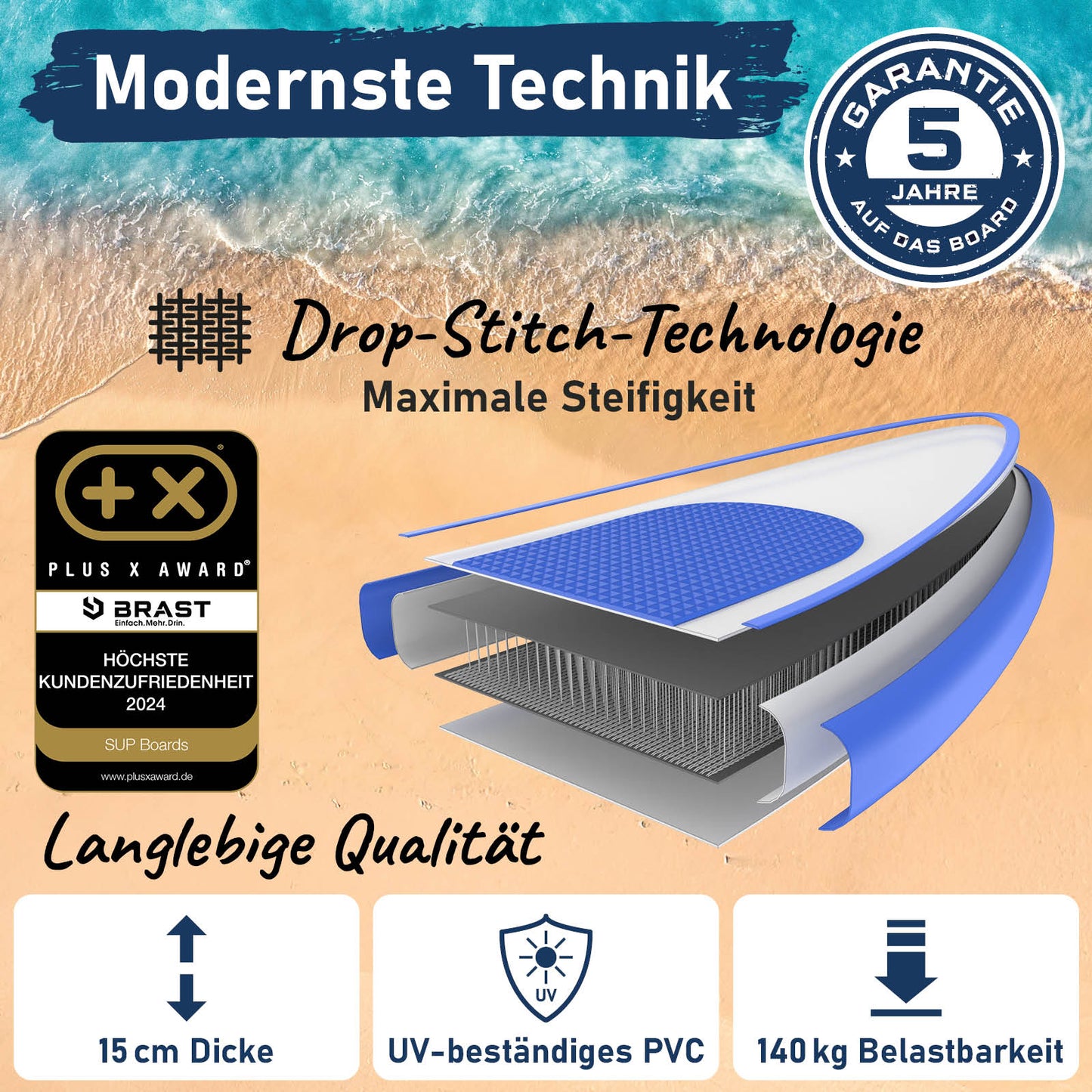 SUP Board aufblasbar TROPIC 320 blue