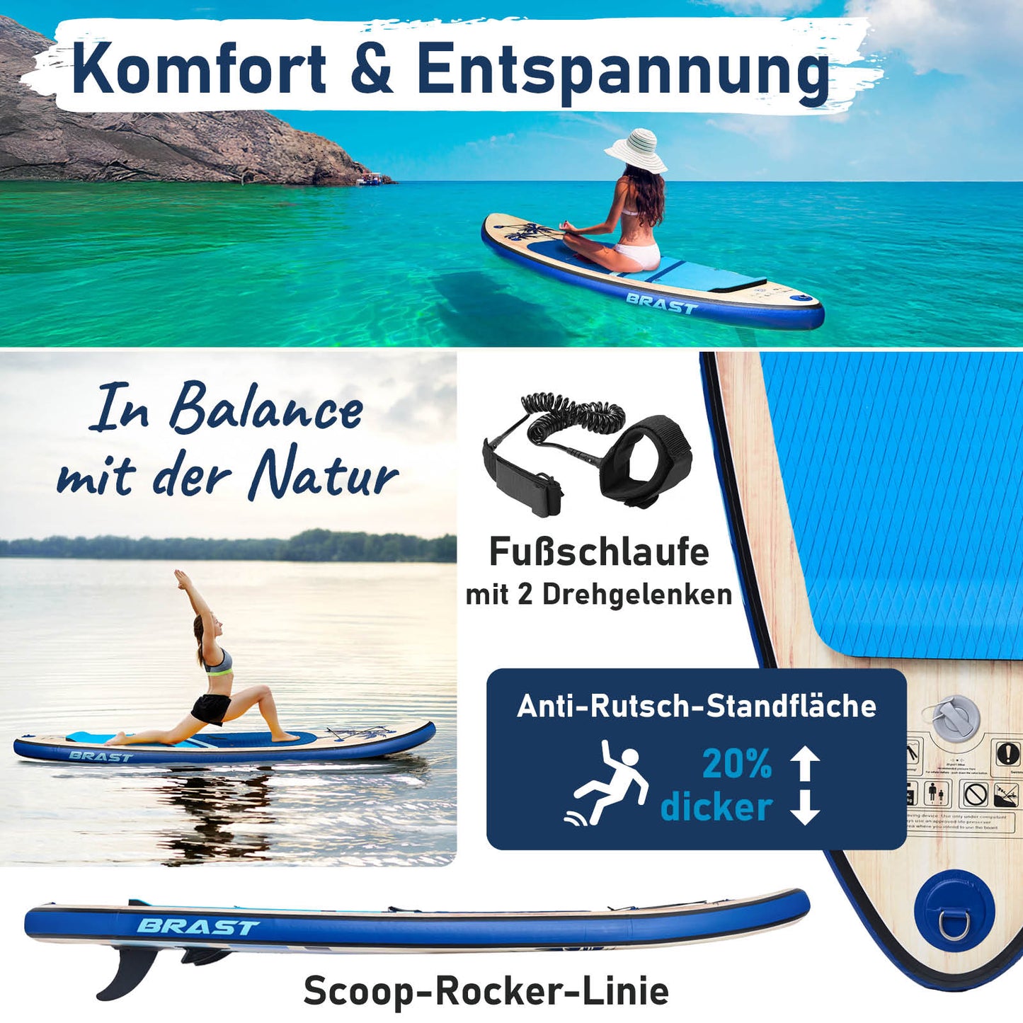 SUP Board aufblasbar TROPIC 320 blue