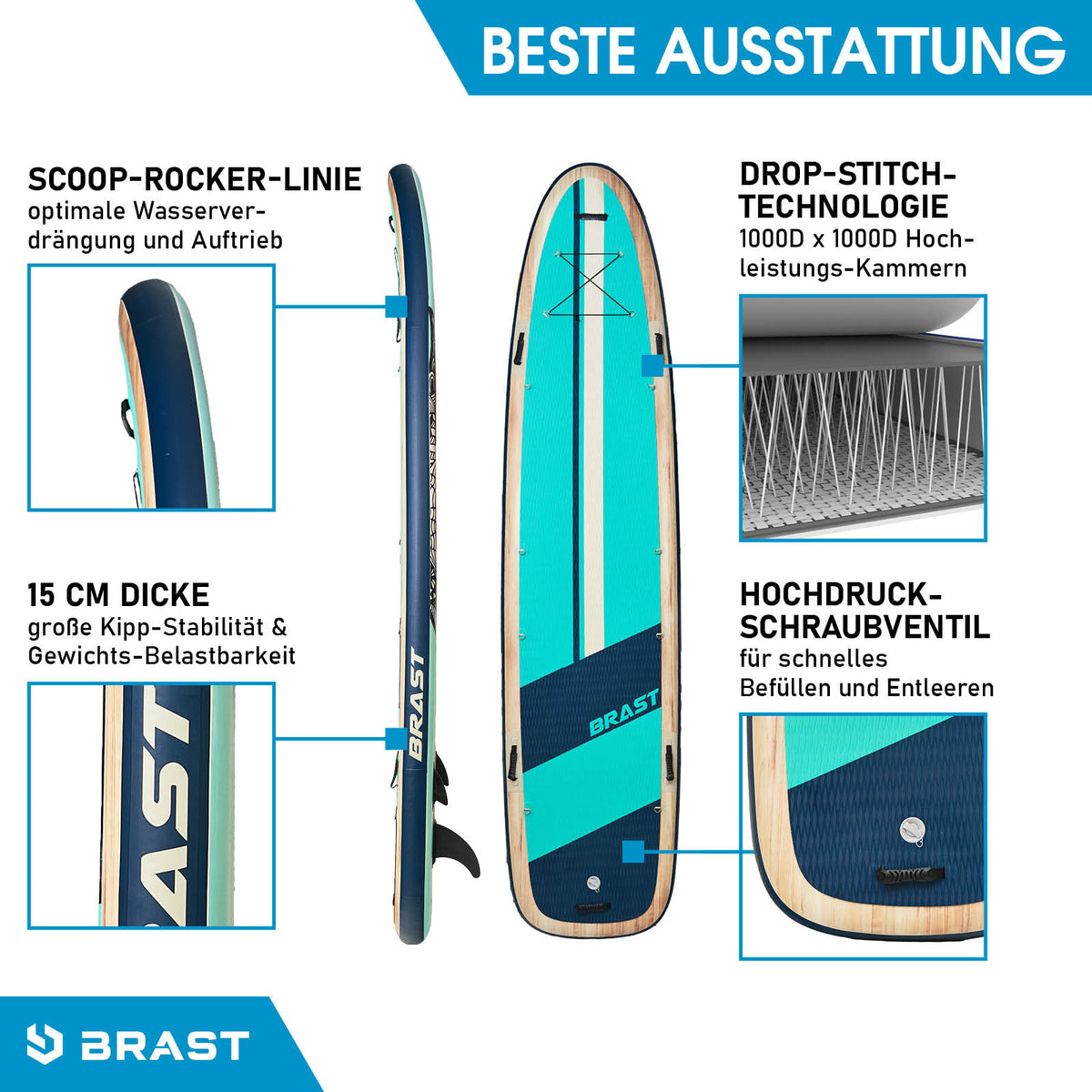 SUP Board aufblasbar FAMILY 370 Shark natural