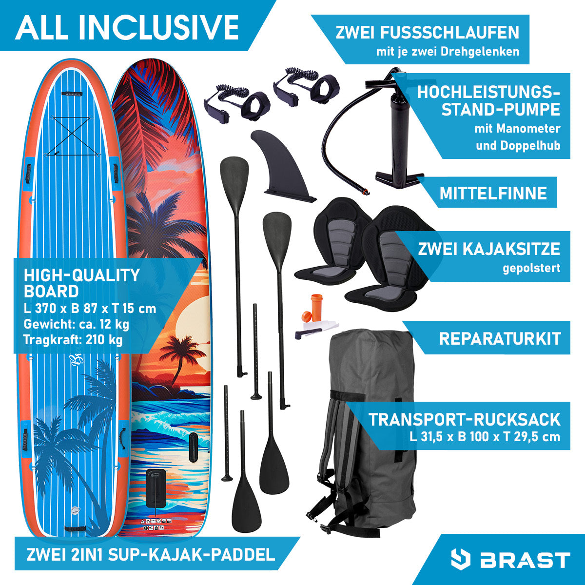 SUP Board aufblasbar FAMILY 370 Sunset