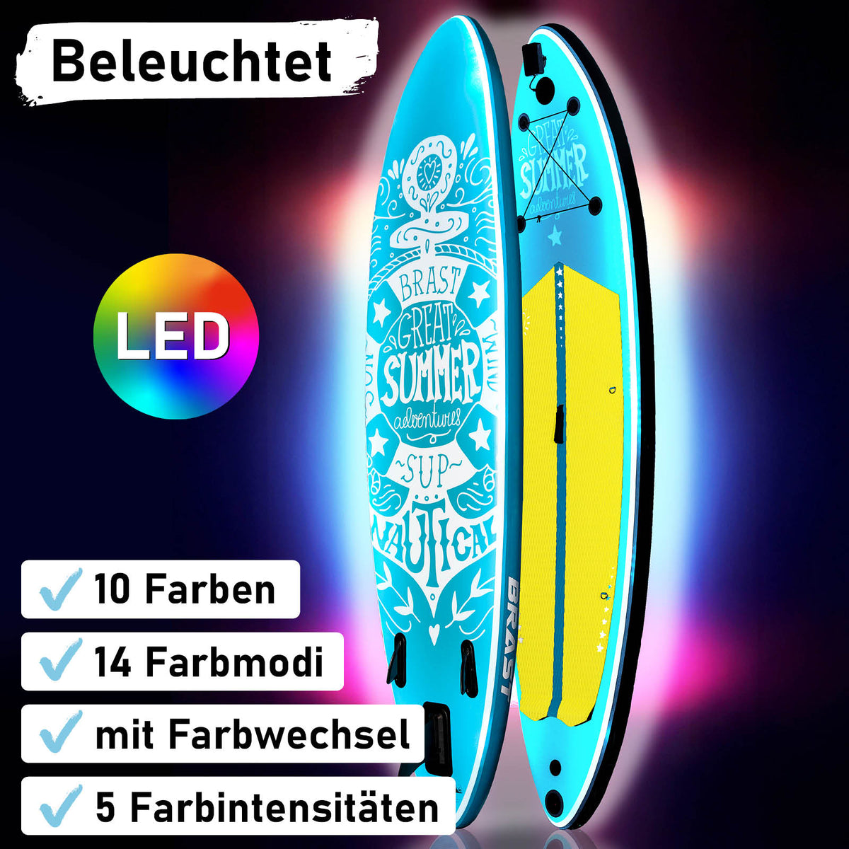 SUP Board aufblasbar LED 320 Summer petrol