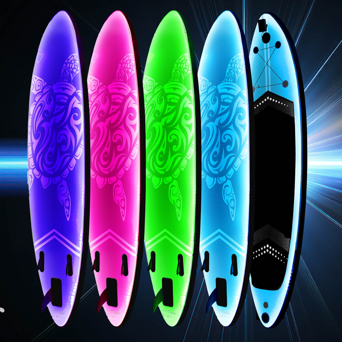 SUP Board aufblasbar LED 320 Turtle blue