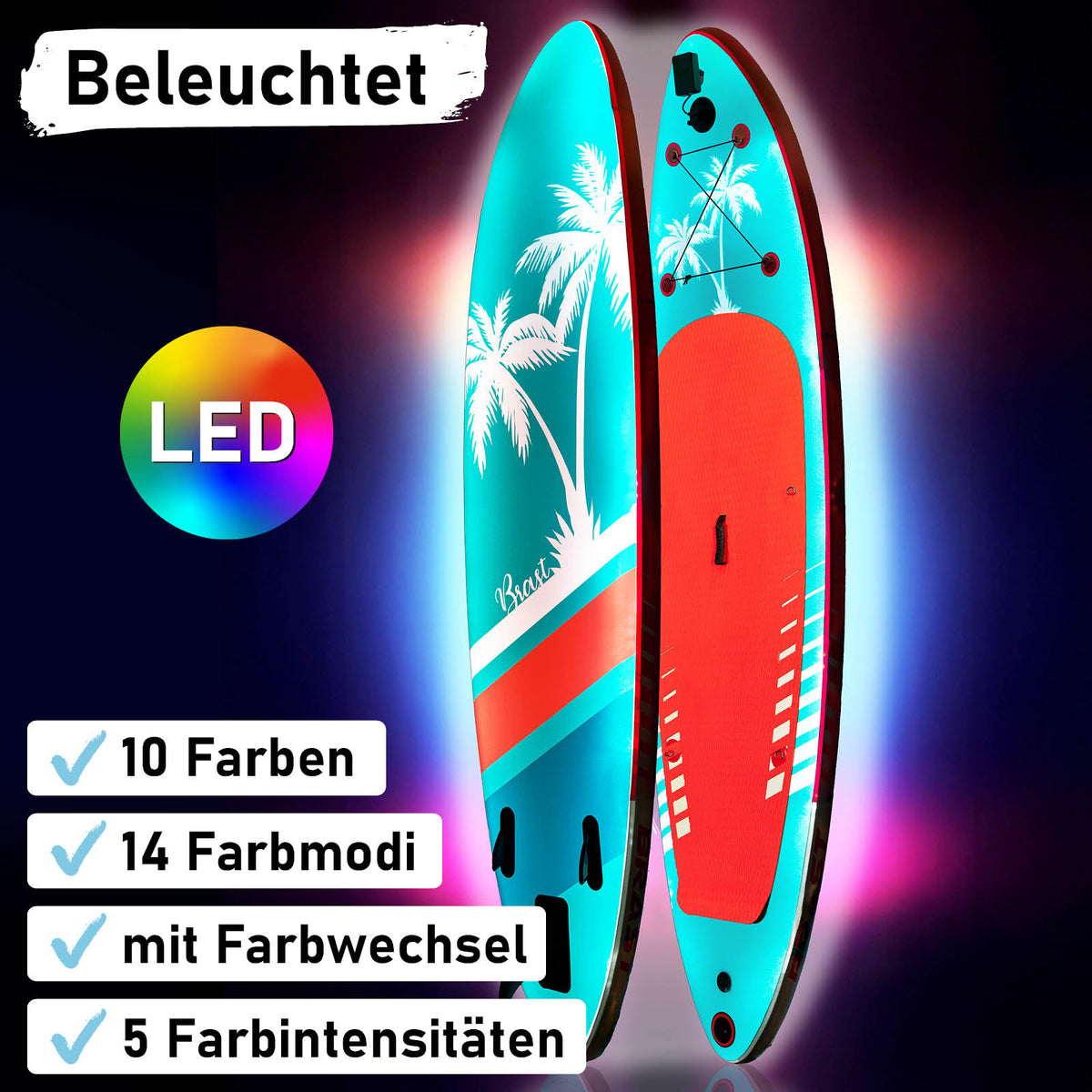SUP Board aufblasbar LED 320 Hawaii