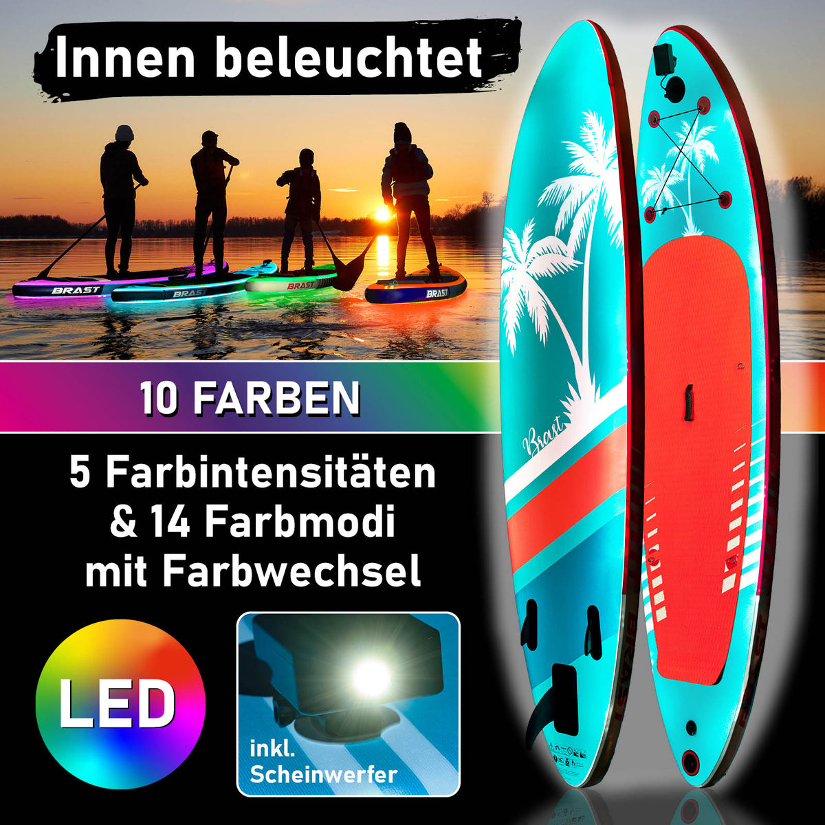SUP Board aufblasbar LED 320 Hawaii