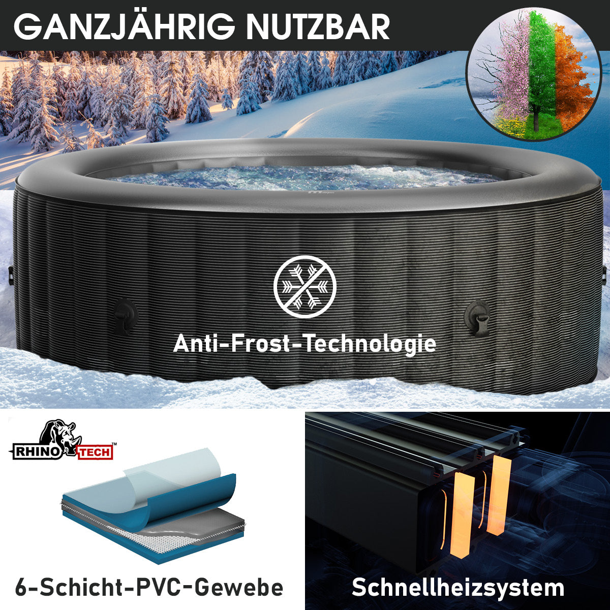 Aufblasbarer Whirlpool MSpa STARRY 6 Personen mit LED