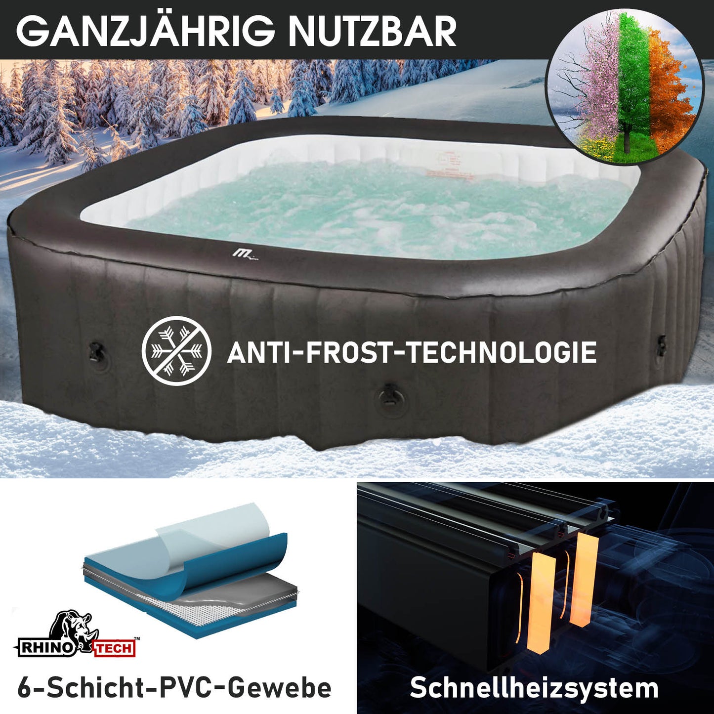 MSpa Whirlpool Vito 6 Personen aufblasbar