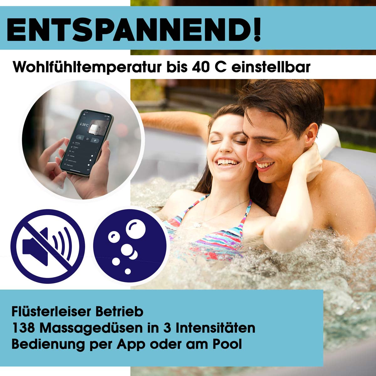 MSpa Whirlpool Naval 6 Personen aufblasbar