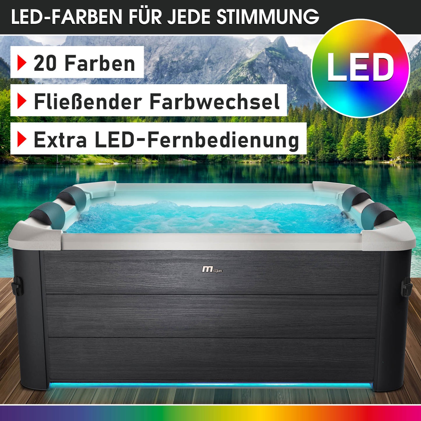 Mspa Whirlpool OSLO FRAME 6 Personen mit LED