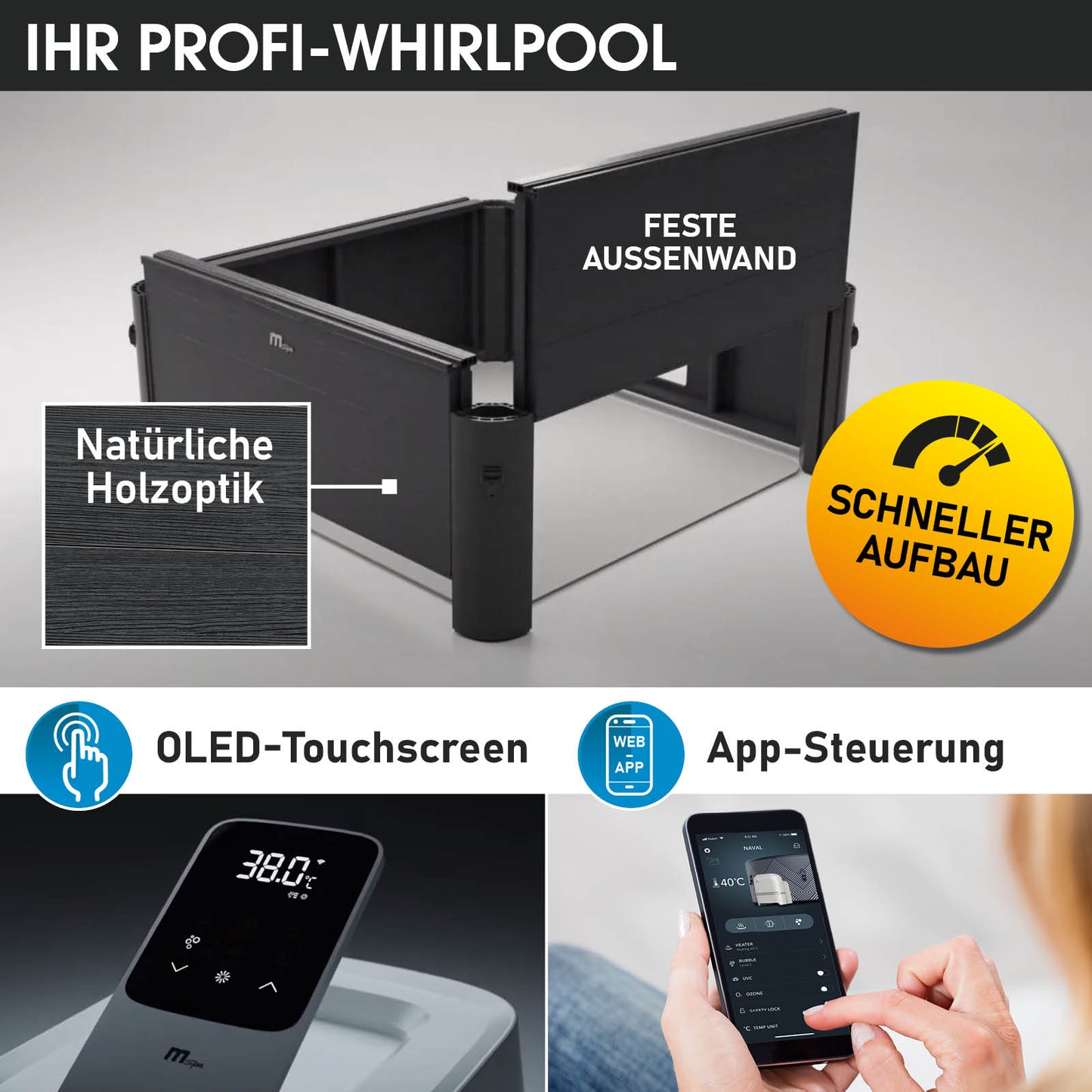 Mspa Whirlpool OSLO FRAME 6 Personen mit LED