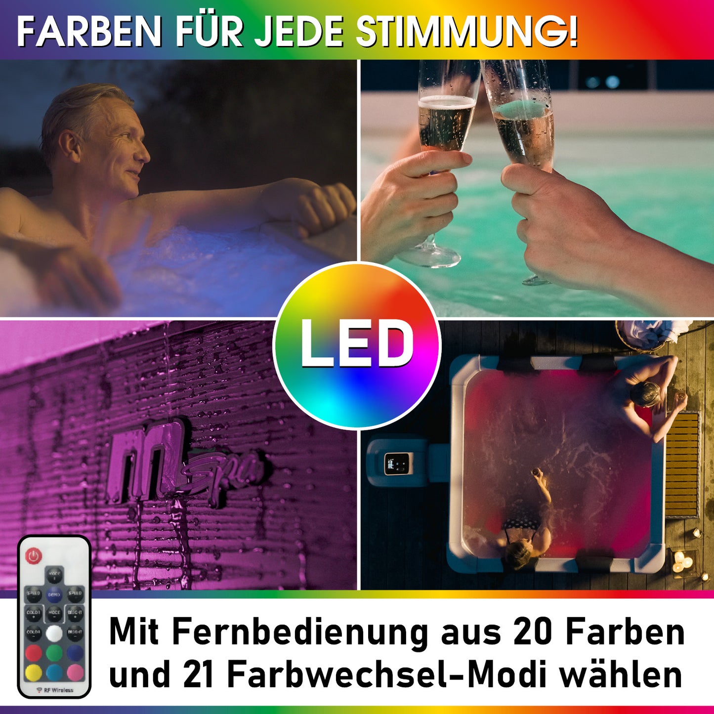 Mspa Whirlpool OSLO FRAME 6 Personen mit LED