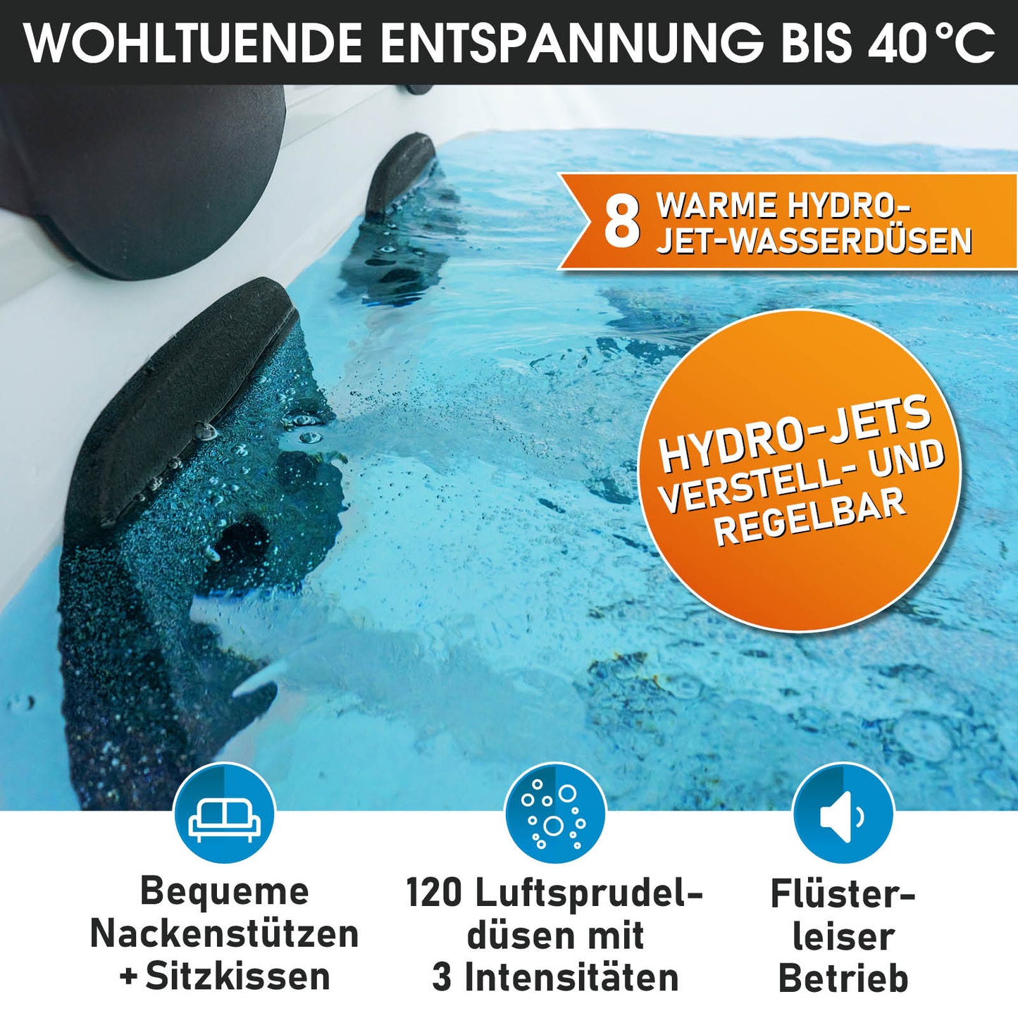 Mspa Whirlpool OSLO FRAME 6 Personen mit LED