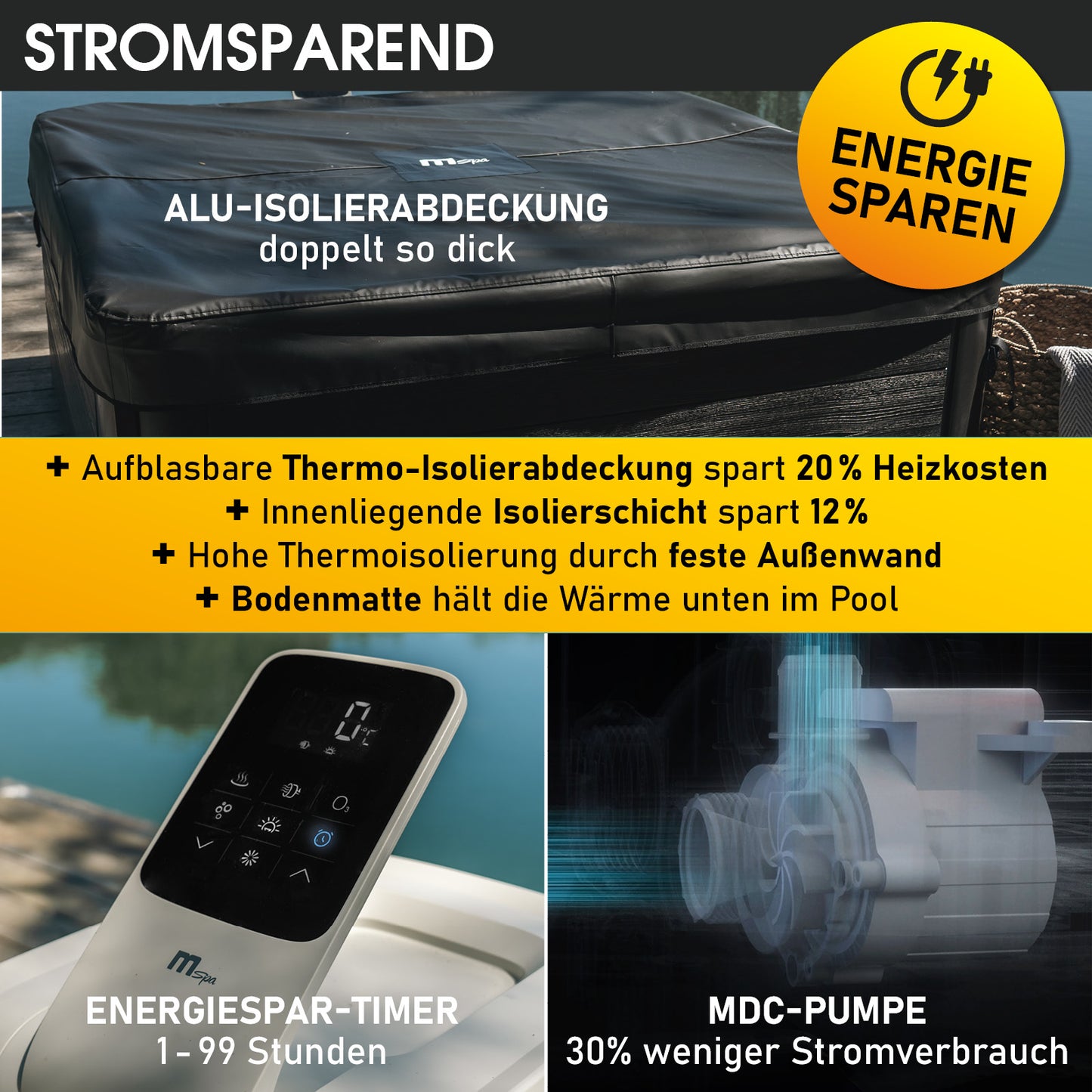 Mspa Whirlpool OSLO FRAME 6 Personen mit LED