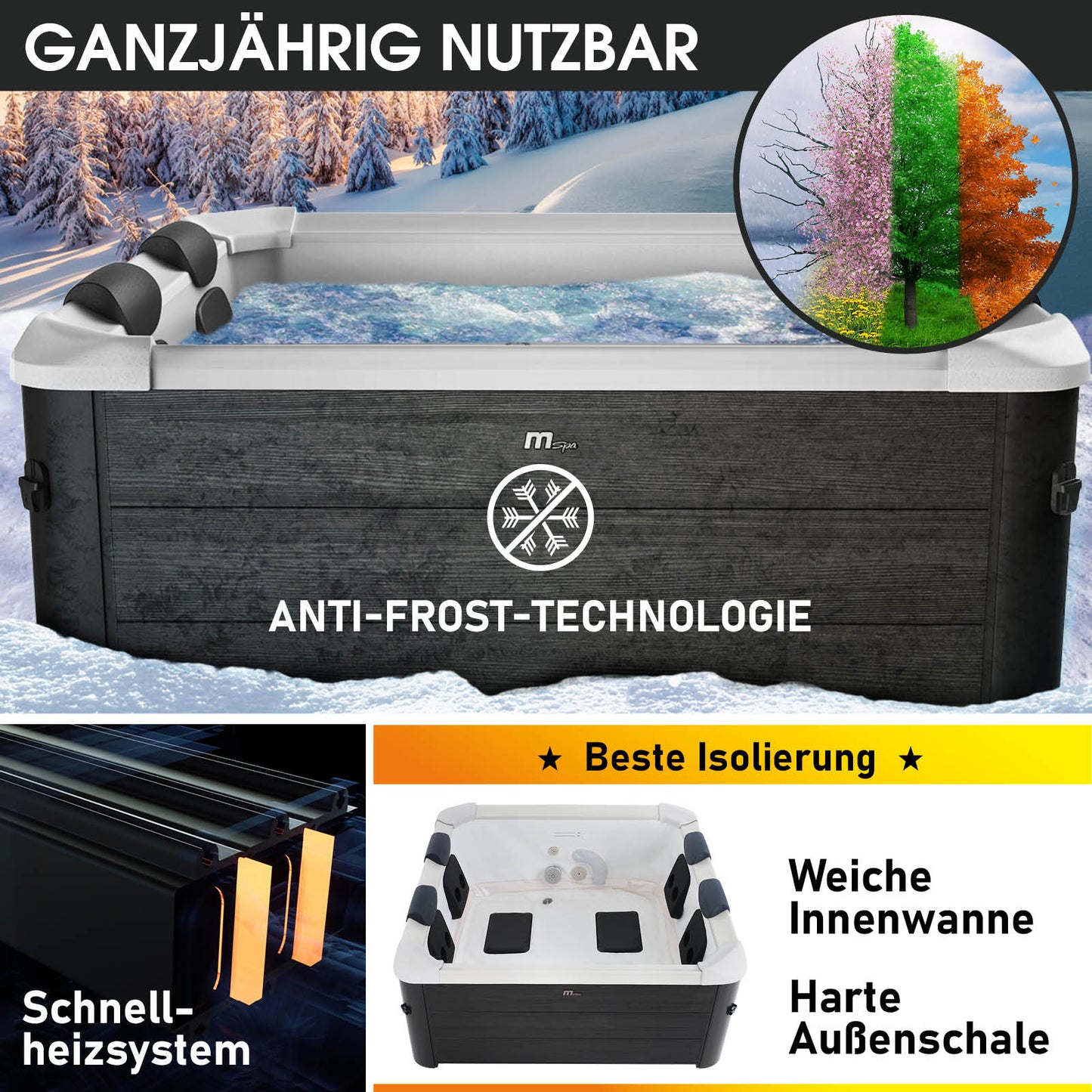 Mspa Whirlpool OSLO FRAME 6 Personen mit LED