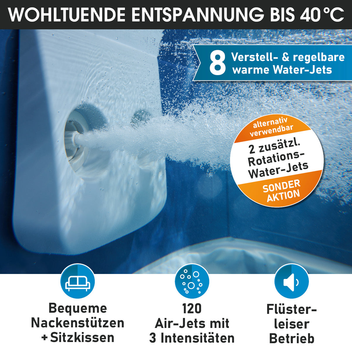 BRAST Mspa Whirlpool OSLO SAPPHIRE 6 Personen mit LED