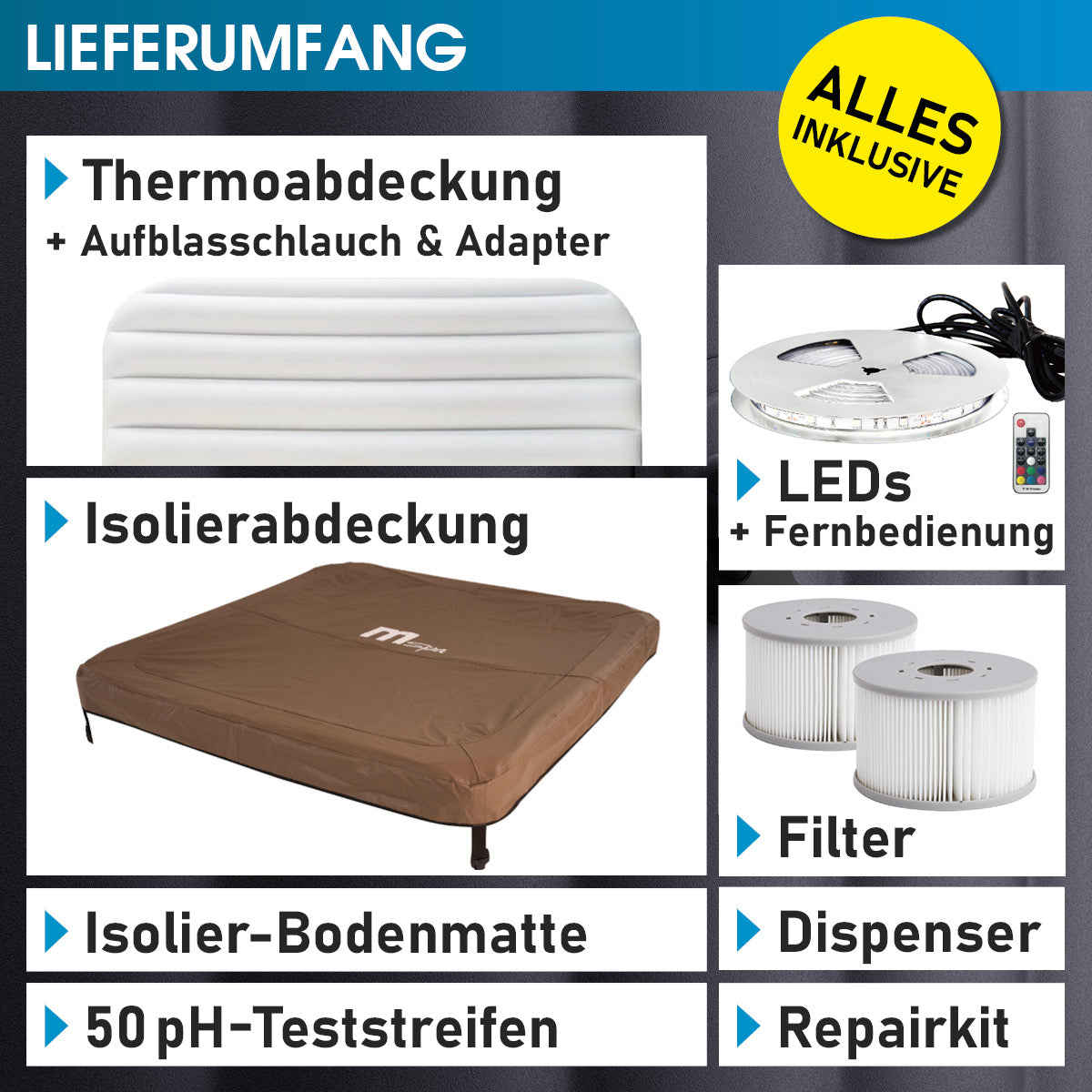 BRAST Mspa Whirlpool OSLO AMBER 6 Personen mit LED