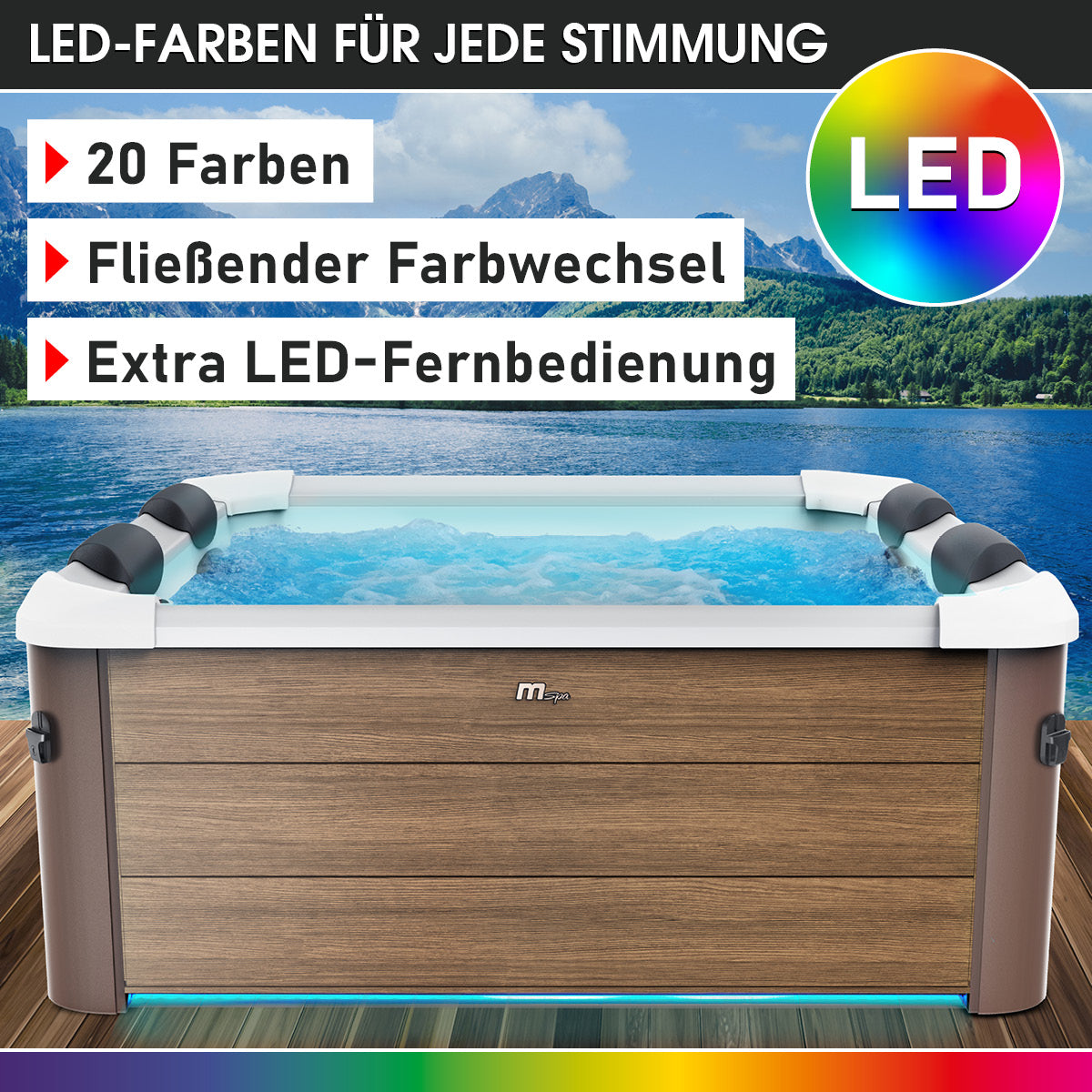 BRAST Mspa Whirlpool OSLO AMBER 6 Personen mit LED
