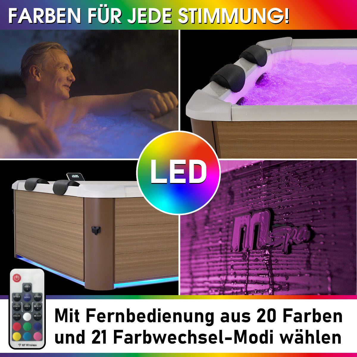 BRAST Mspa Whirlpool OSLO AMBER 6 Personen mit LED