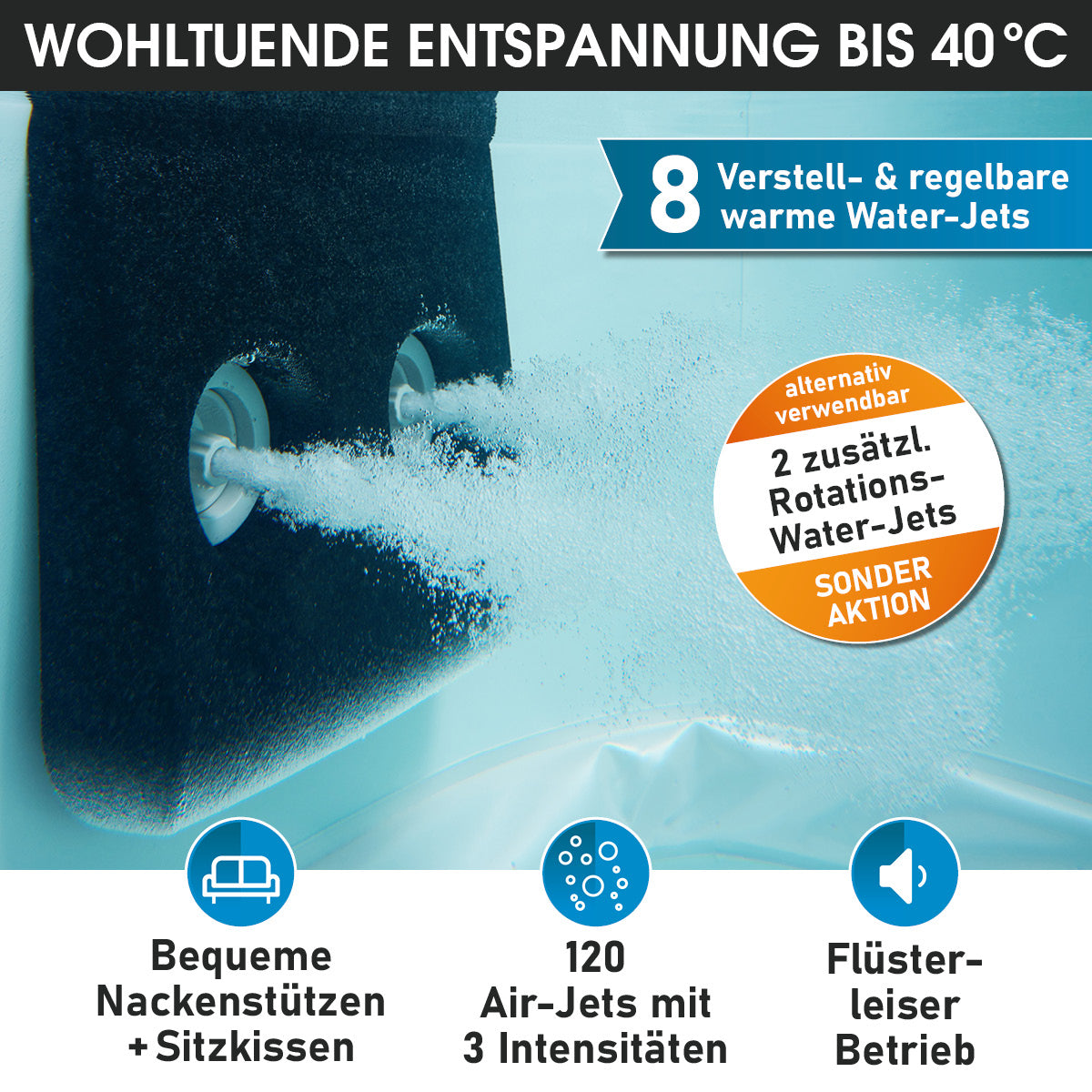 BRAST Mspa Whirlpool OSLO AMBER 6 Personen mit LED