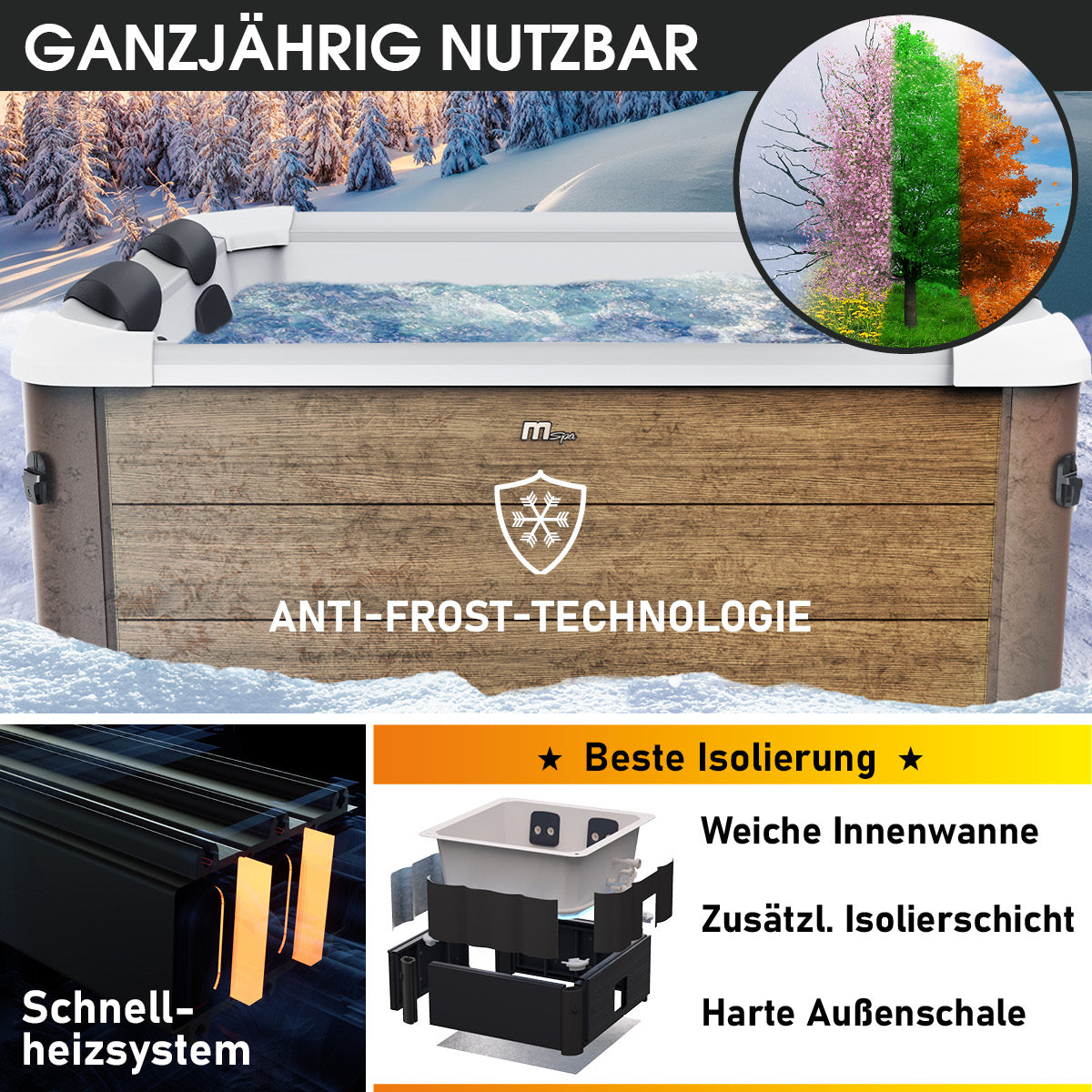 BRAST Mspa Whirlpool OSLO AMBER 6 Personen mit LED