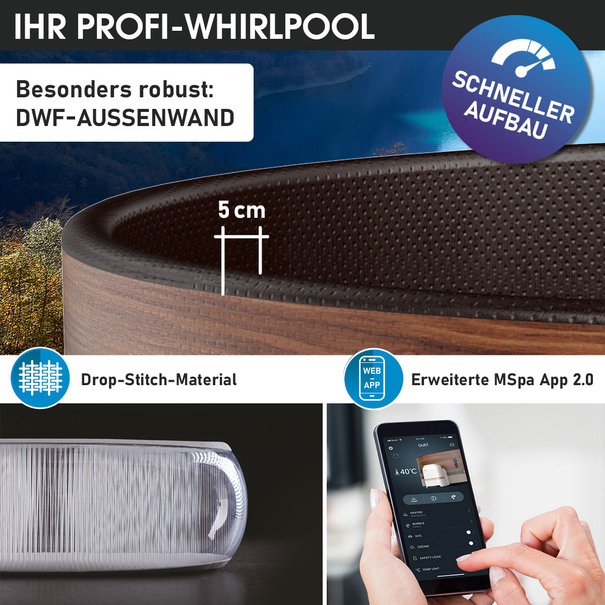 Aufblasbarer Whirlpool MSpa DUET 6 Personen