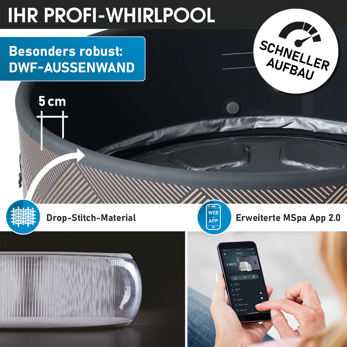 Aufblasbarer Whirlpool MSpa MONO 6 Personen