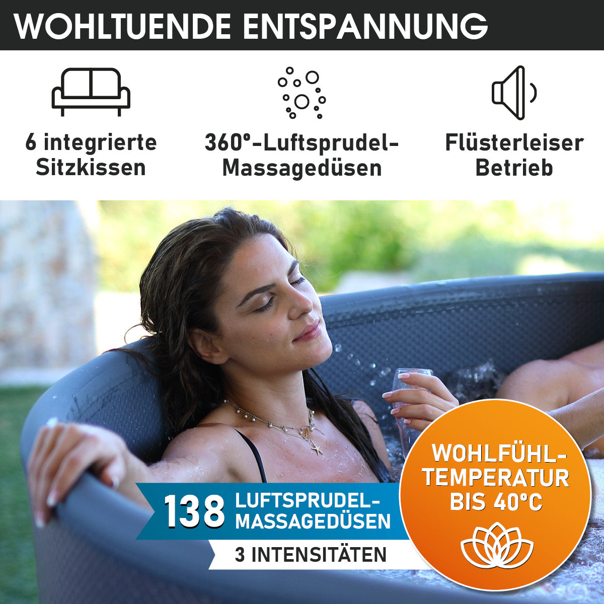 Aufblasbarer Whirlpool MSpa MONO 6 Personen
