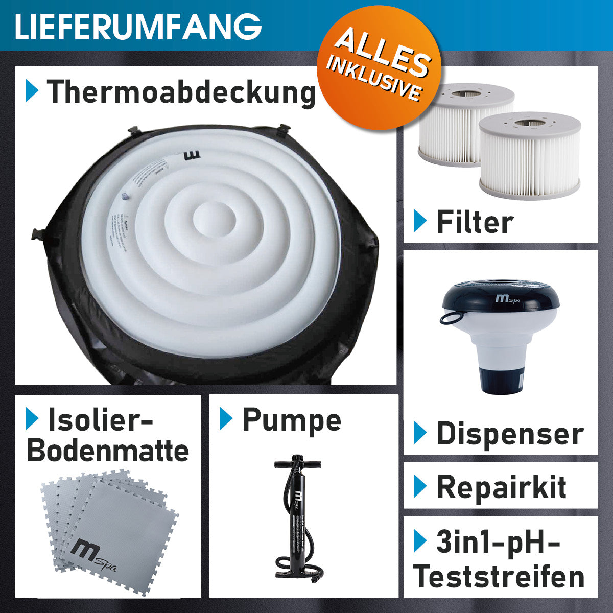 Aufblasbarer Whirlpool MSpa MONO 6 Personen