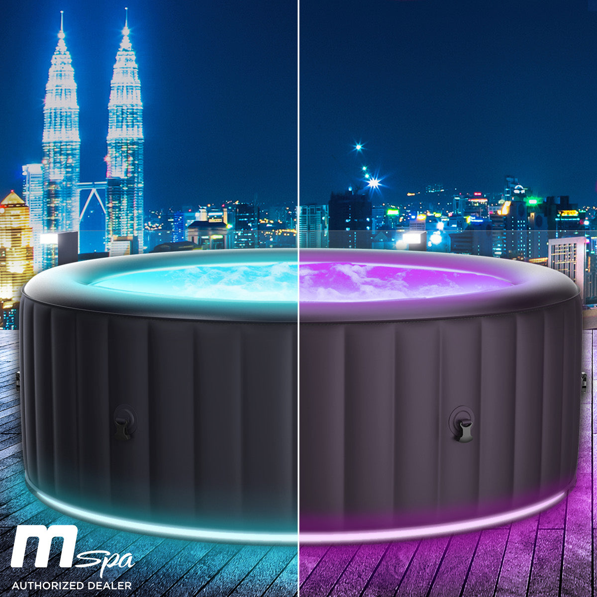 BRAST Aufblasbarer Whirlpool MSpa AURORA URBAN 6 Personen mit LED
