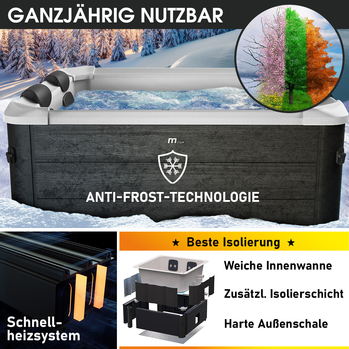 Mspa Whirlpool OSLO PLUS XL 6 Personen mit LED