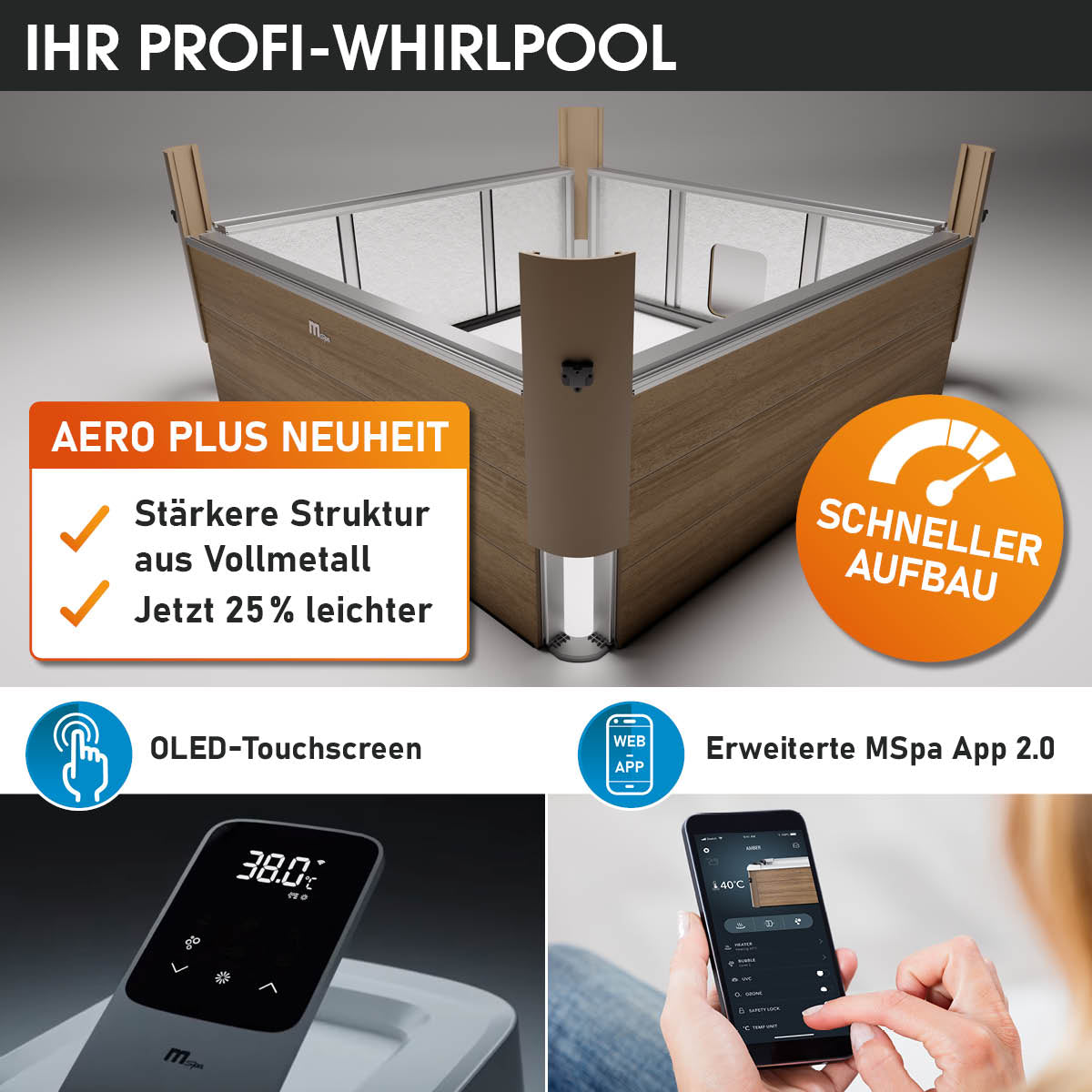BRAST MSpa Whirlpool AMBER AERO PLUS 6 Personen
