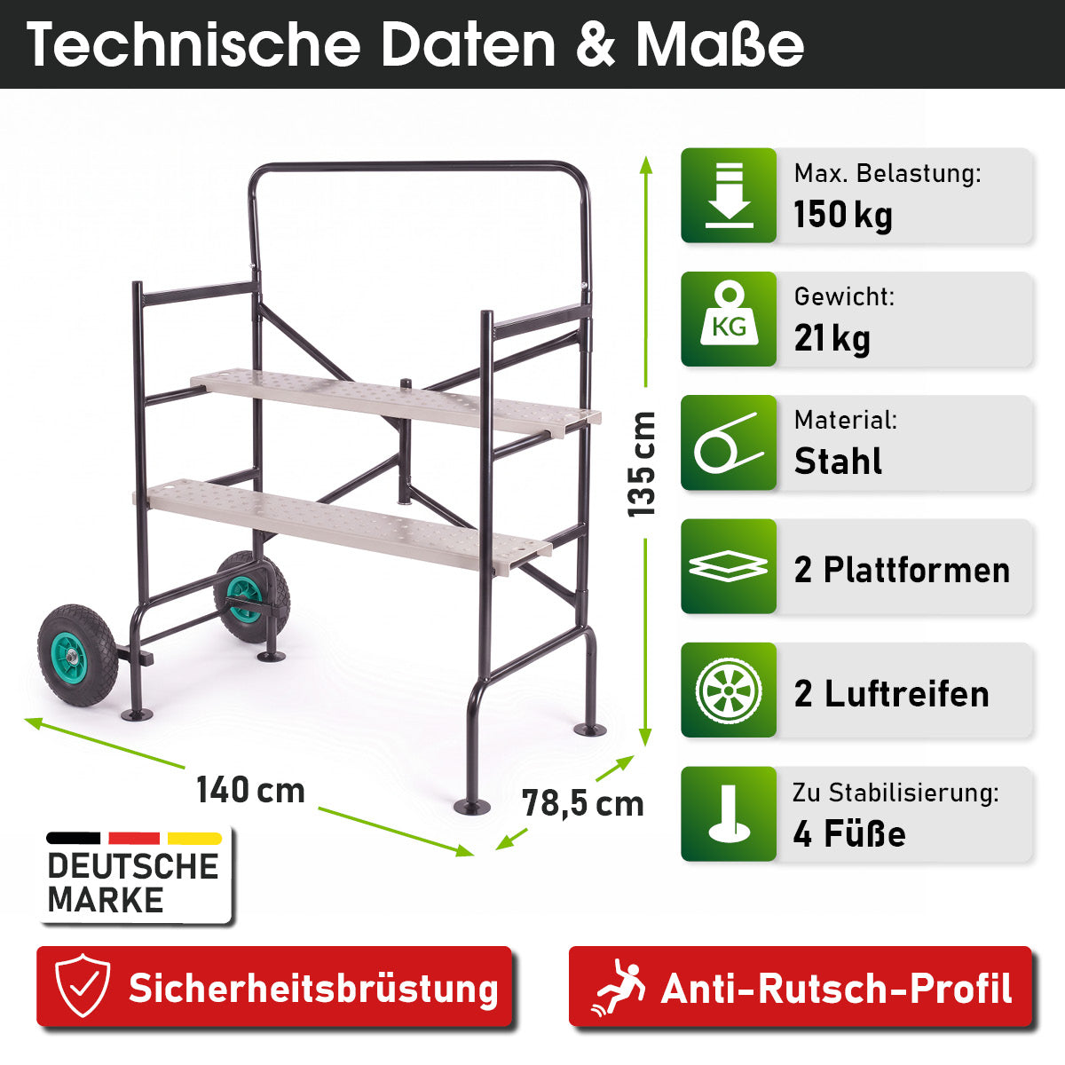 BRAST mobiles Arbeitsgerüst auf Rädern