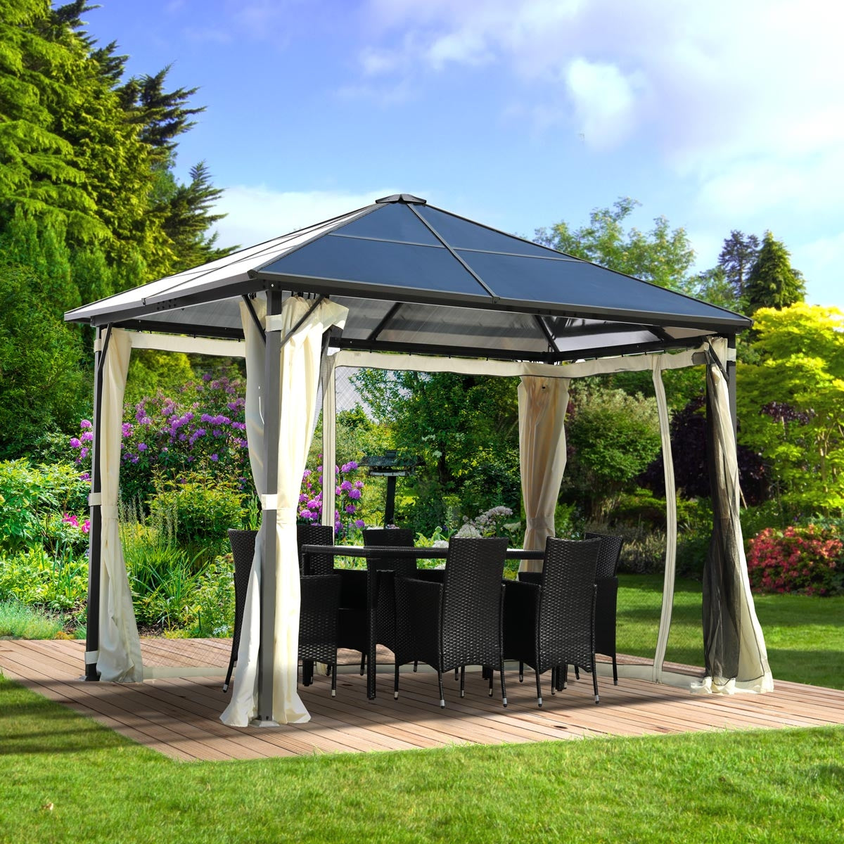 Alu Pavillon SUMMERTIME 3x3m inkl. Moskitonetz