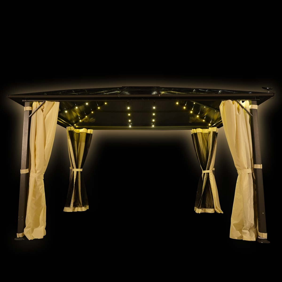 Alu Pavillon DELUXE 3x4m inkl. Moskitonetz und LED