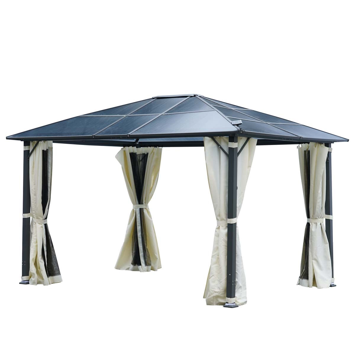 Alu Pavillon SUMMERTIME 3x4m inkl. Moskitonetz und LED