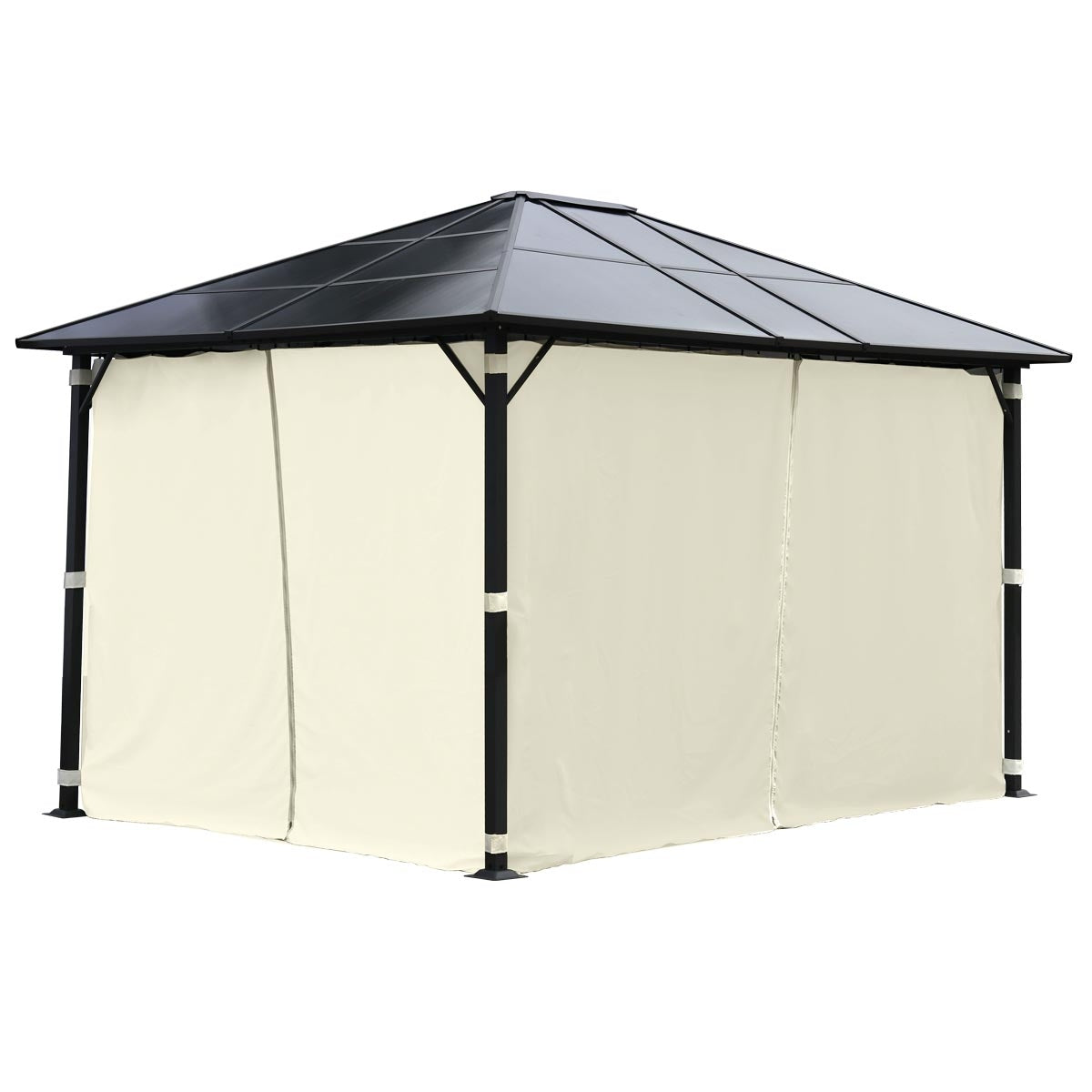 Alu Pavillon SUMMERTIME 3x4m inkl. Moskitonetz und LED