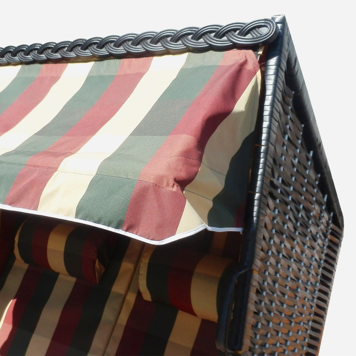 Strandkorb DELUXE rot/grün/beige