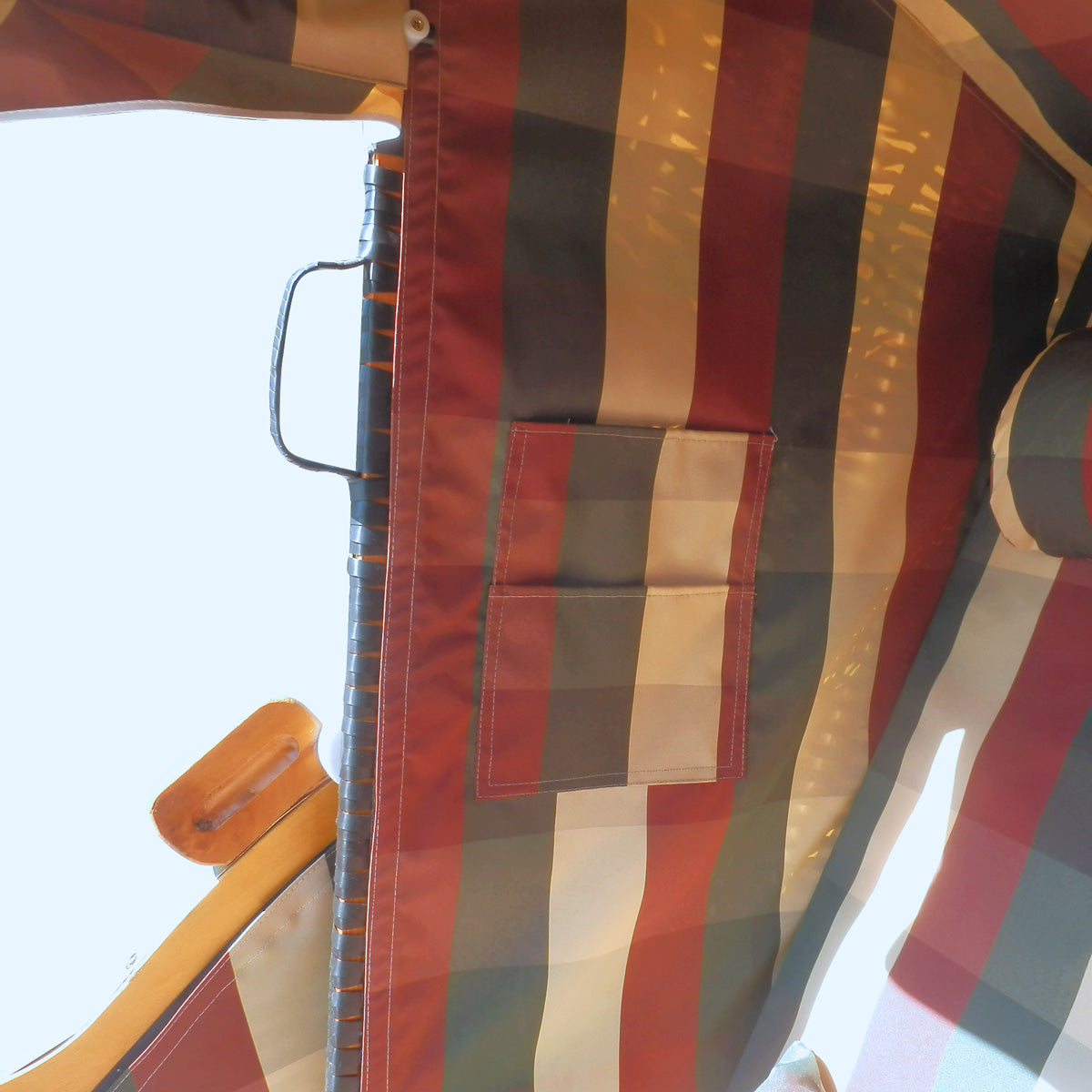 Strandkorb DELUXE rot/grün/beige