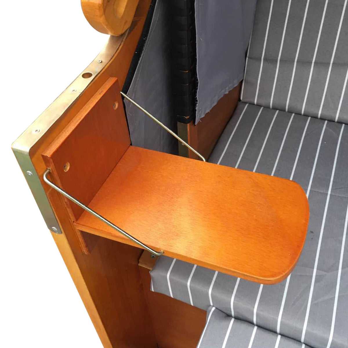 Strandkorb DELUXE anthrazit/grau gestreift
