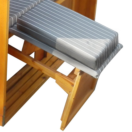 Strandkorb DELUXE anthrazit/grau gestreift