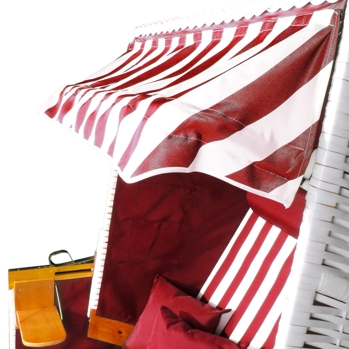 Strandkorb NORDERNEY weiß/rot gestreift