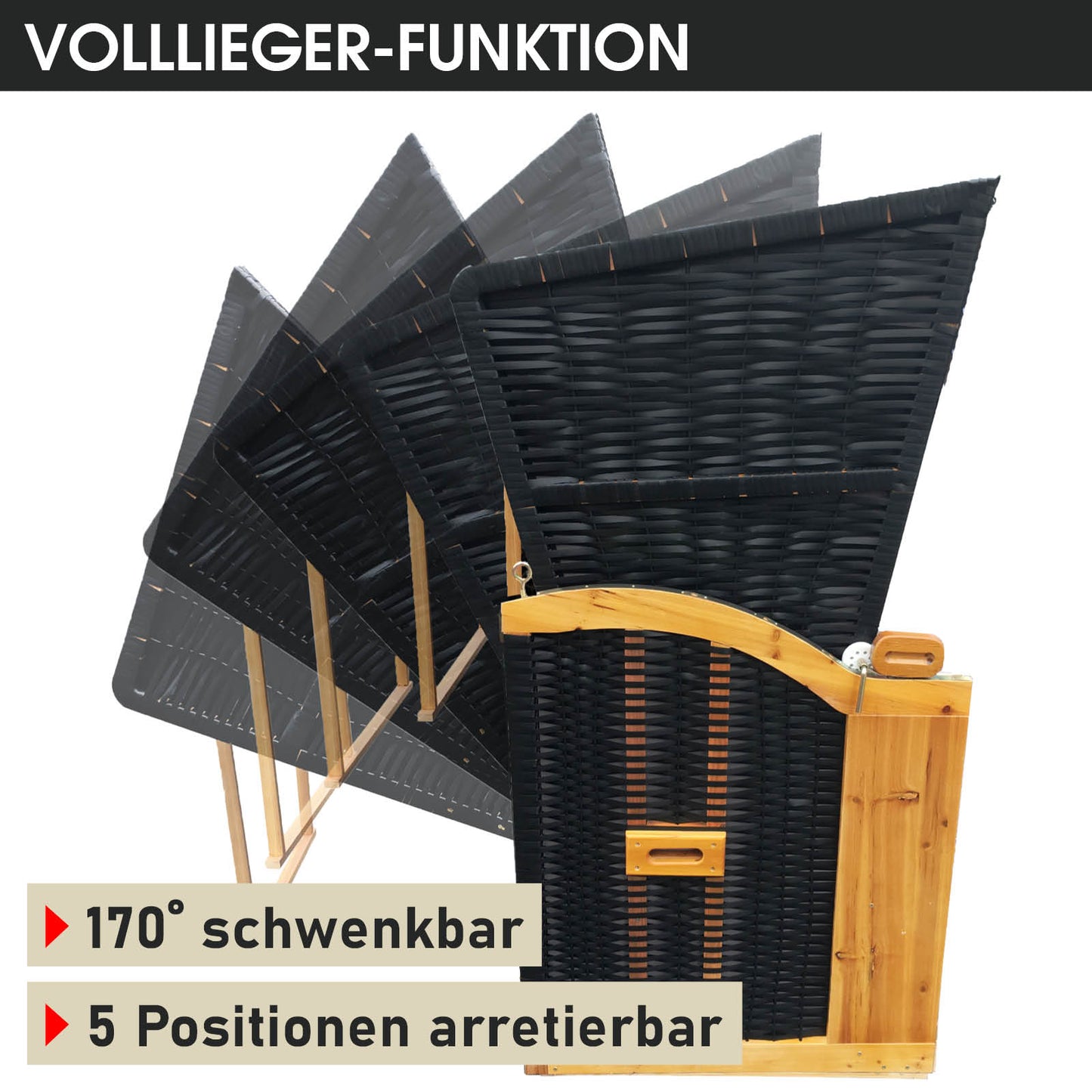 XXL Strandkorb 3-Sitzer USEDOM rot/grün/beige kariert